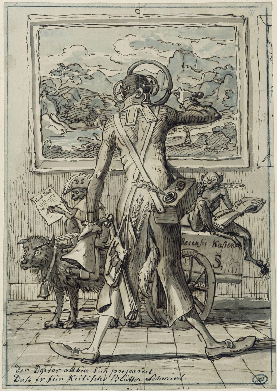 Pilapiirros tohtori Ludwig Schornista Münchenissä tekijältä Johann Christian Reinhart