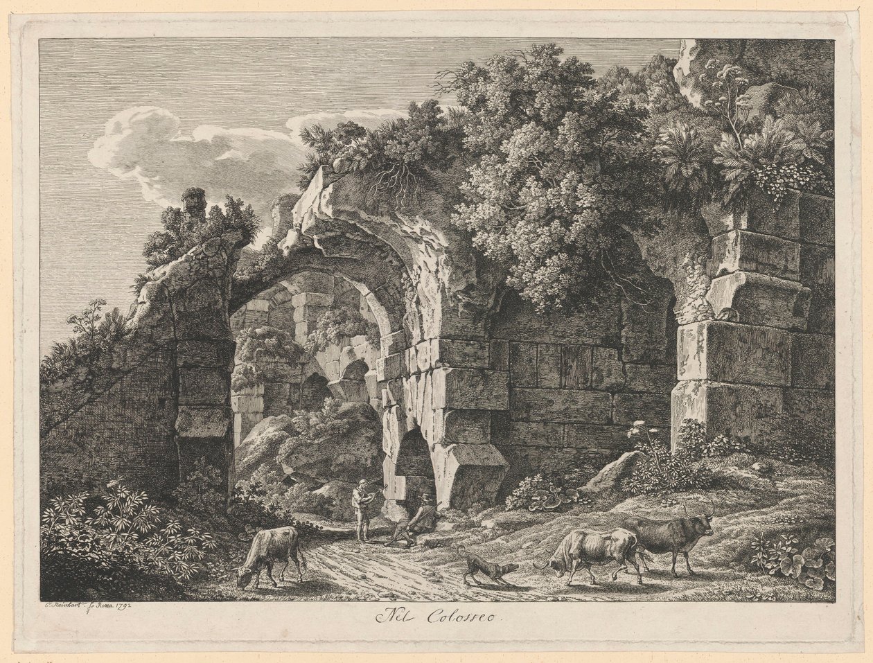 Maisema - Colosseumissa tekijältä Johann Christian Reinhart