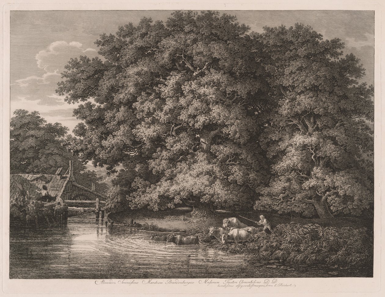 The Mill at the Great Oaks tekijältä Johann Christian Reinhart