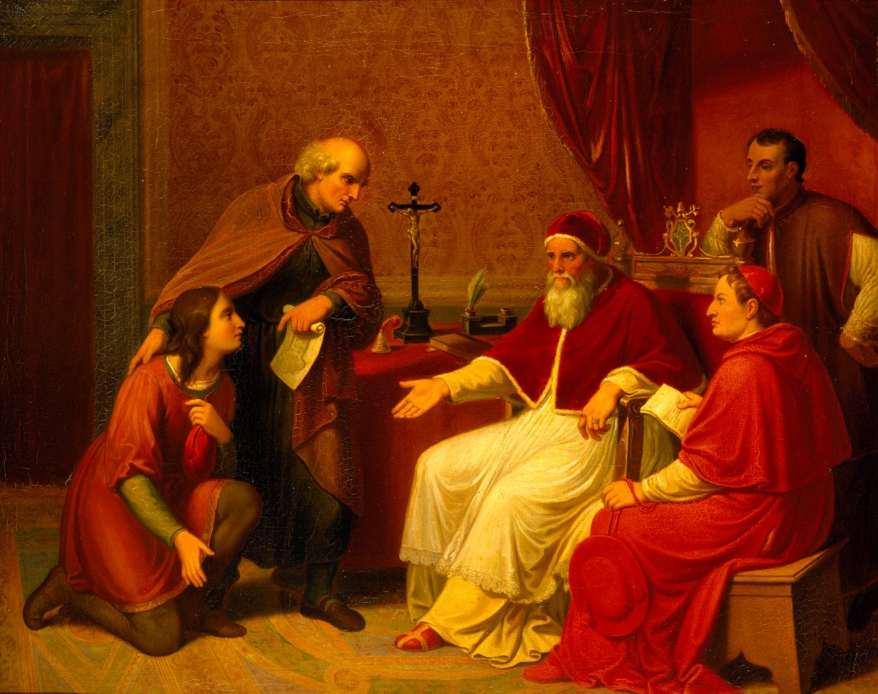 Bramante esittelee Rafaelin paavi Julius II:lle, noin 1836. tekijältä Johann Christian Riepenhausen