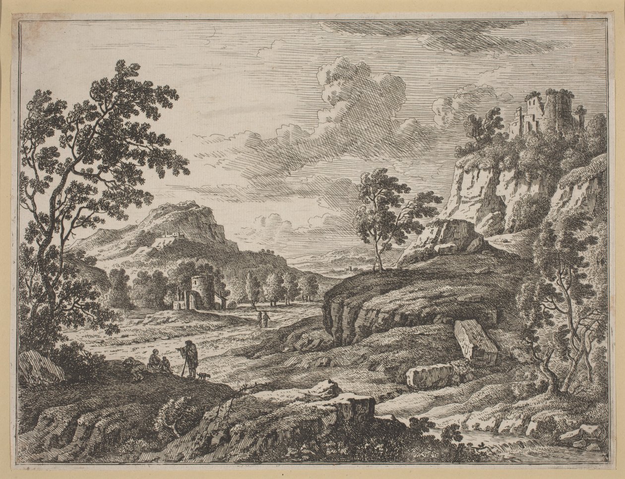 Paisatge amb dues torres en ruïnes. finlandès tekijältä Johann Christoph Dietzsch