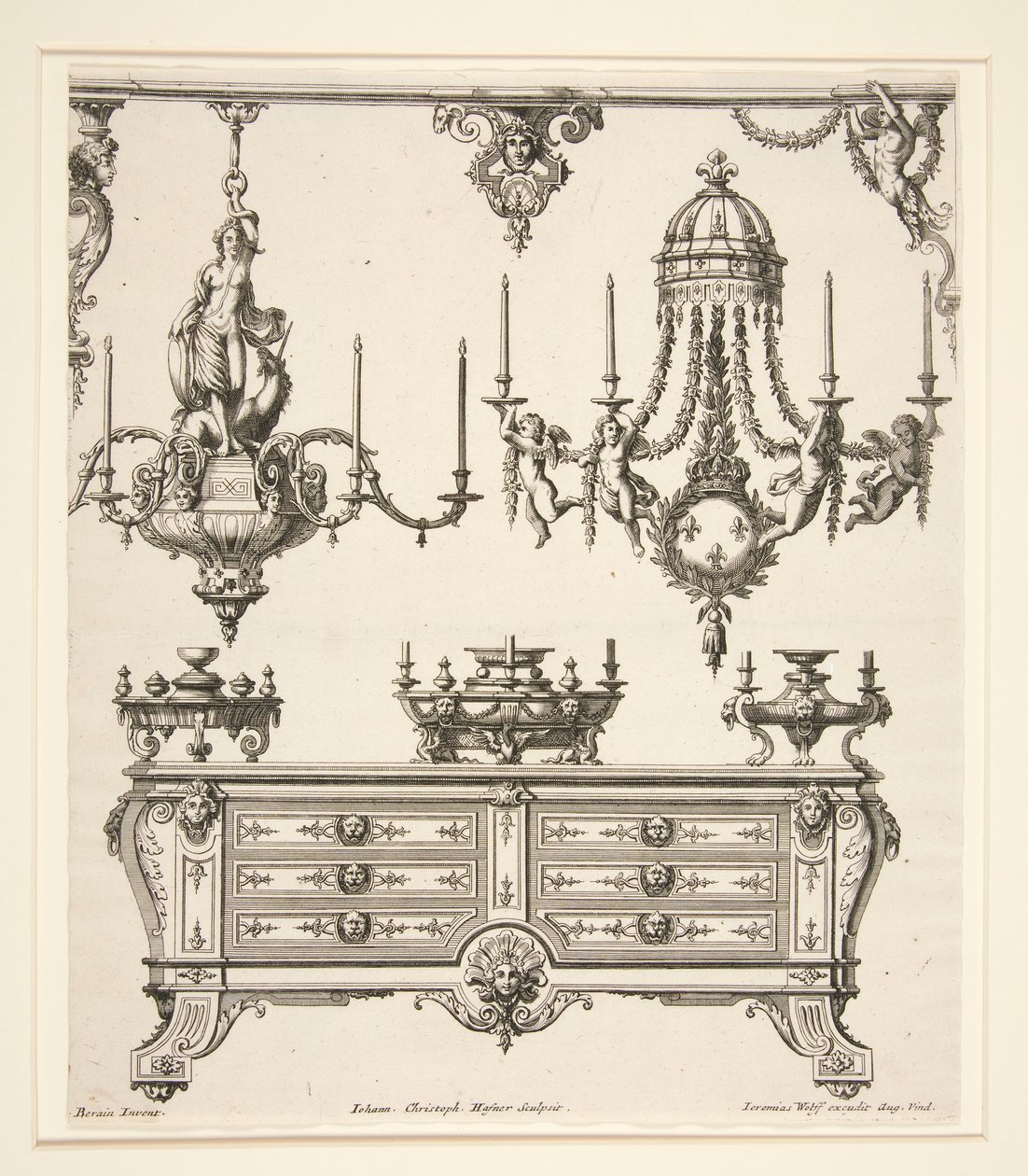 Arkki Commodes et Lustresilta tekijältä Johann Christoph Hafner