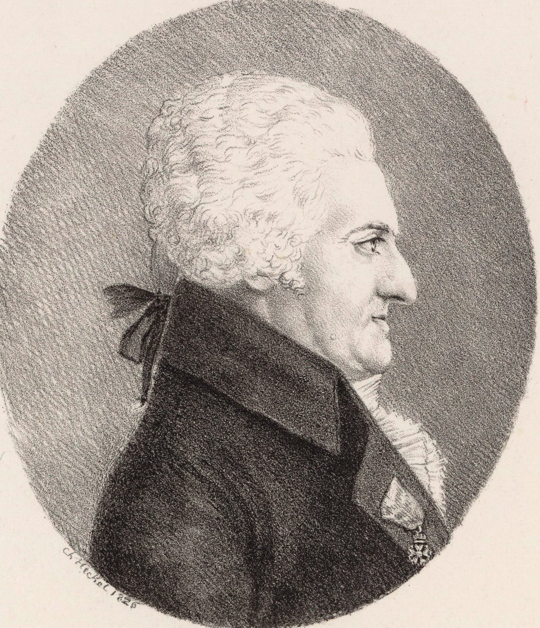 Säveltäjä Pierre-Alexandre Monsignyn muotokuva 1729-1817, 1826. tekijältä Johann Christoph Heckel