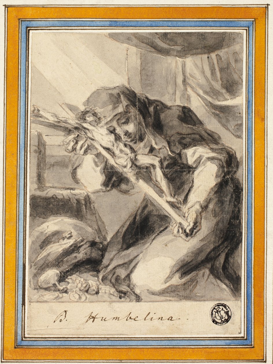 Beata Humbelina ja krusifiksi, n. 1700 tekijältä Johann Christoph Lischka