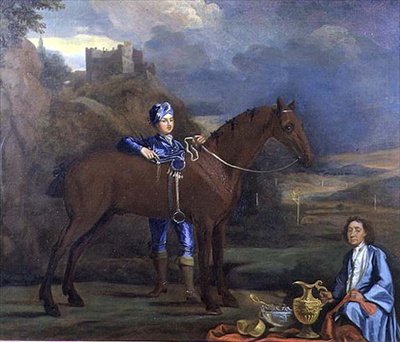 Kilpahevosen ja Jockeyn muotokuva, n. 1690 (öljy kankaalle) tekijältä Johann Closterman