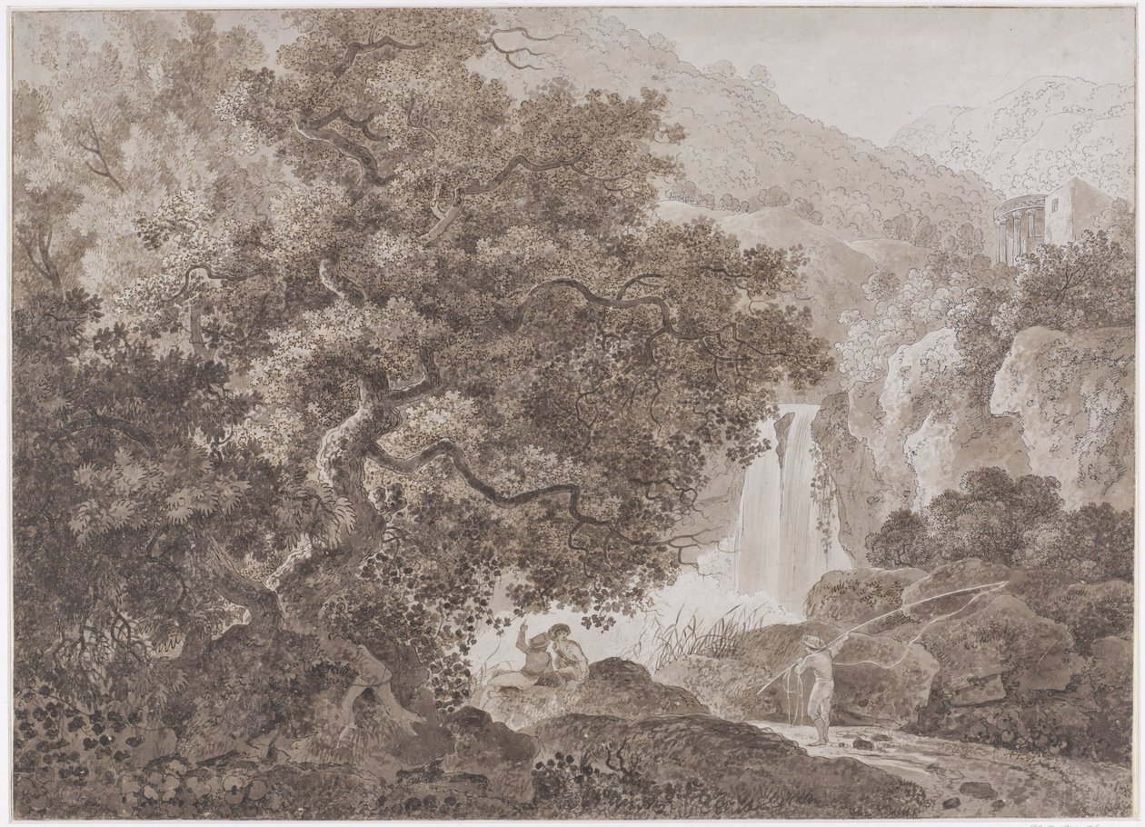 Metsäinen vuoristomaisema (Tivoli) tekijältä Johann Conrad Steiner