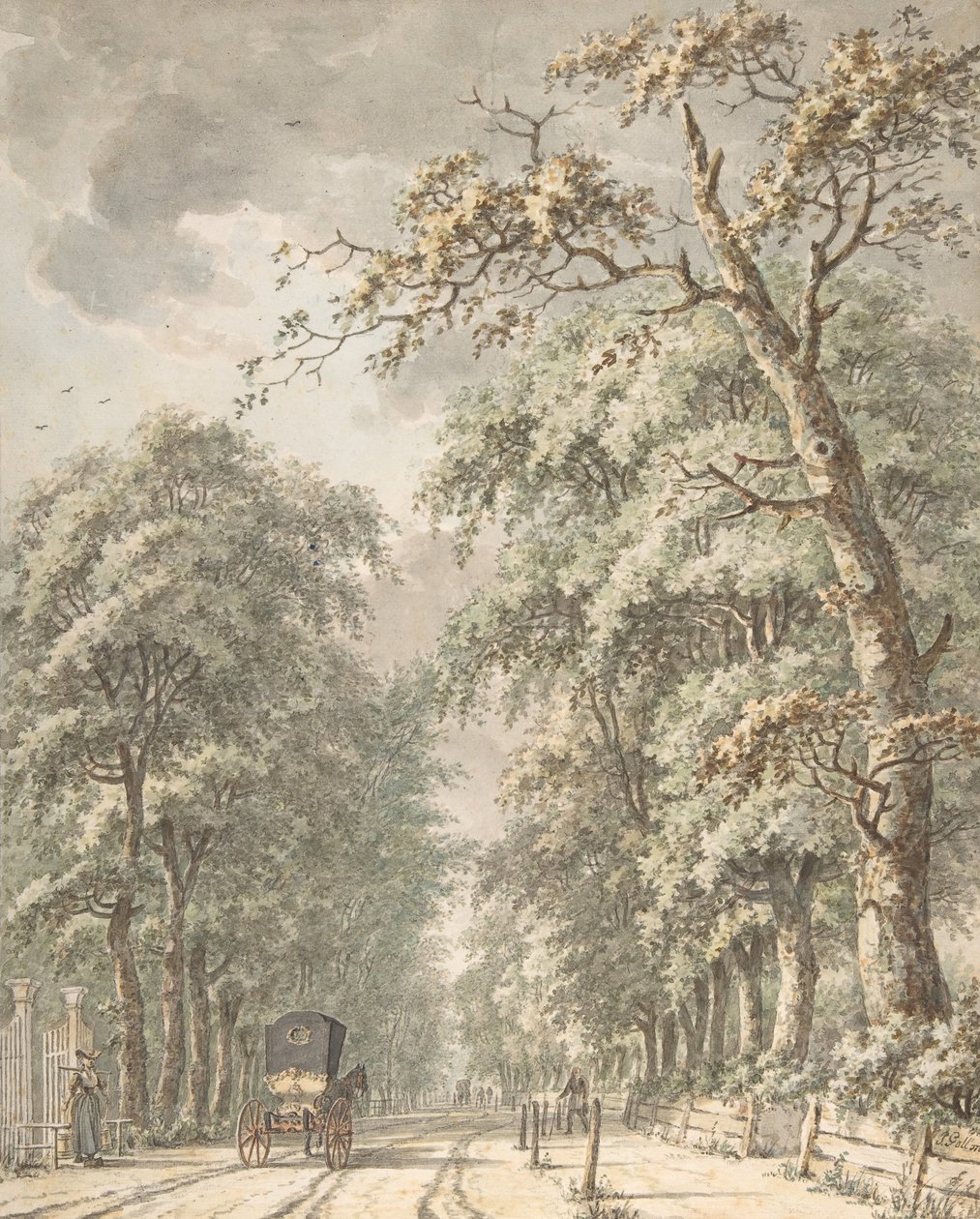 Amstelveen-tie Amsterdamista Amstelveeniin, 1700-luvun puoliväli - 1700-luvun loppu. tekijältä Johann Edler Goll van Franckenstein