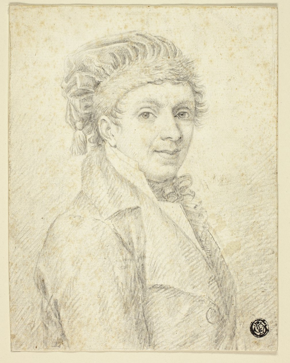 Miehen rintakuva hatussa tekijältä Johann Elias Ridinger
