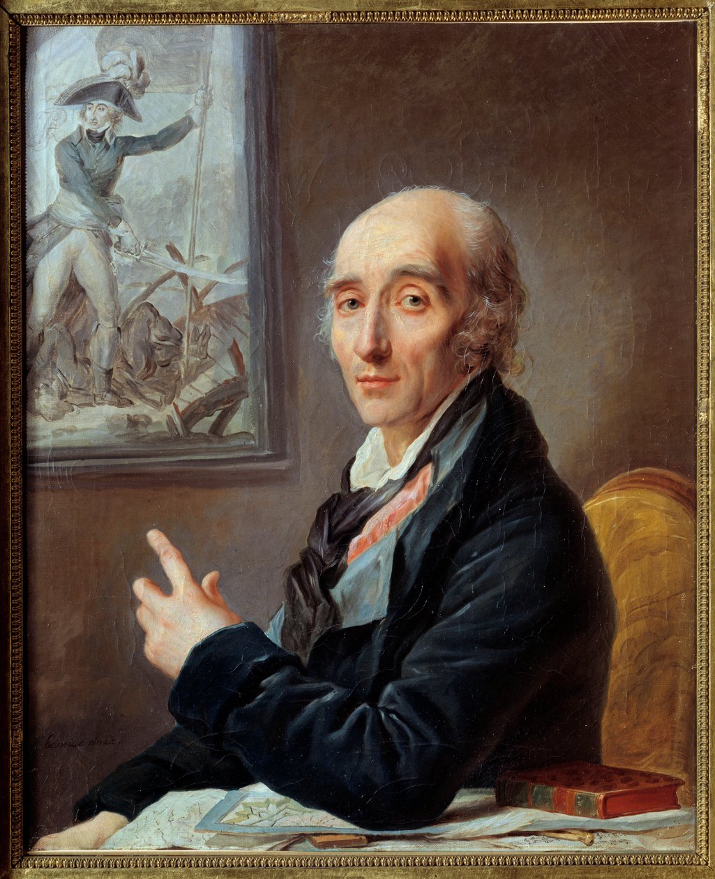 Pierre Francois Charles Augereaun (1757-1816) muotokuva ranskalaisesta marechalista, Castiglionen herttuasta, joka suunnittelee Theveninin maalauksen. Johannet Heinsiuksen (1740-1812) maalaus tekijältä Johann Ernst Heinsius