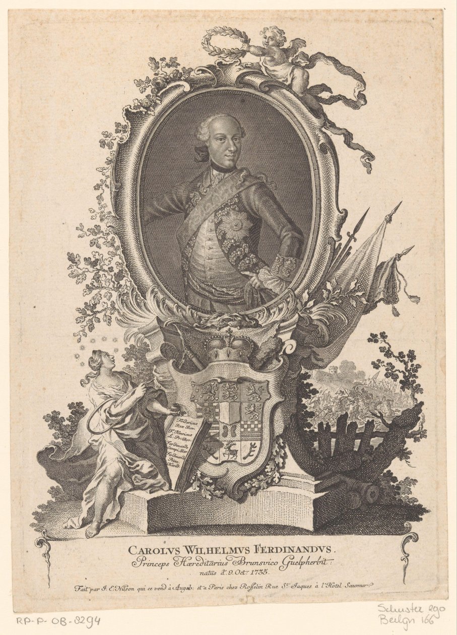 Karel Willem Ferdinandin muotokuva Brunswick-Wolfenbüttelistä tekijältä Johann Esaias Nilson