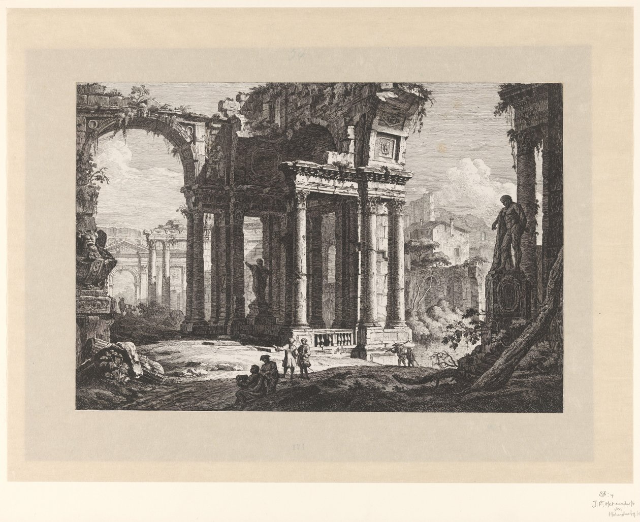 Ruïnes tapasi de Farnese Herculesin tekijältä Johann Ferdinand Hetzendorff von Hohenberg