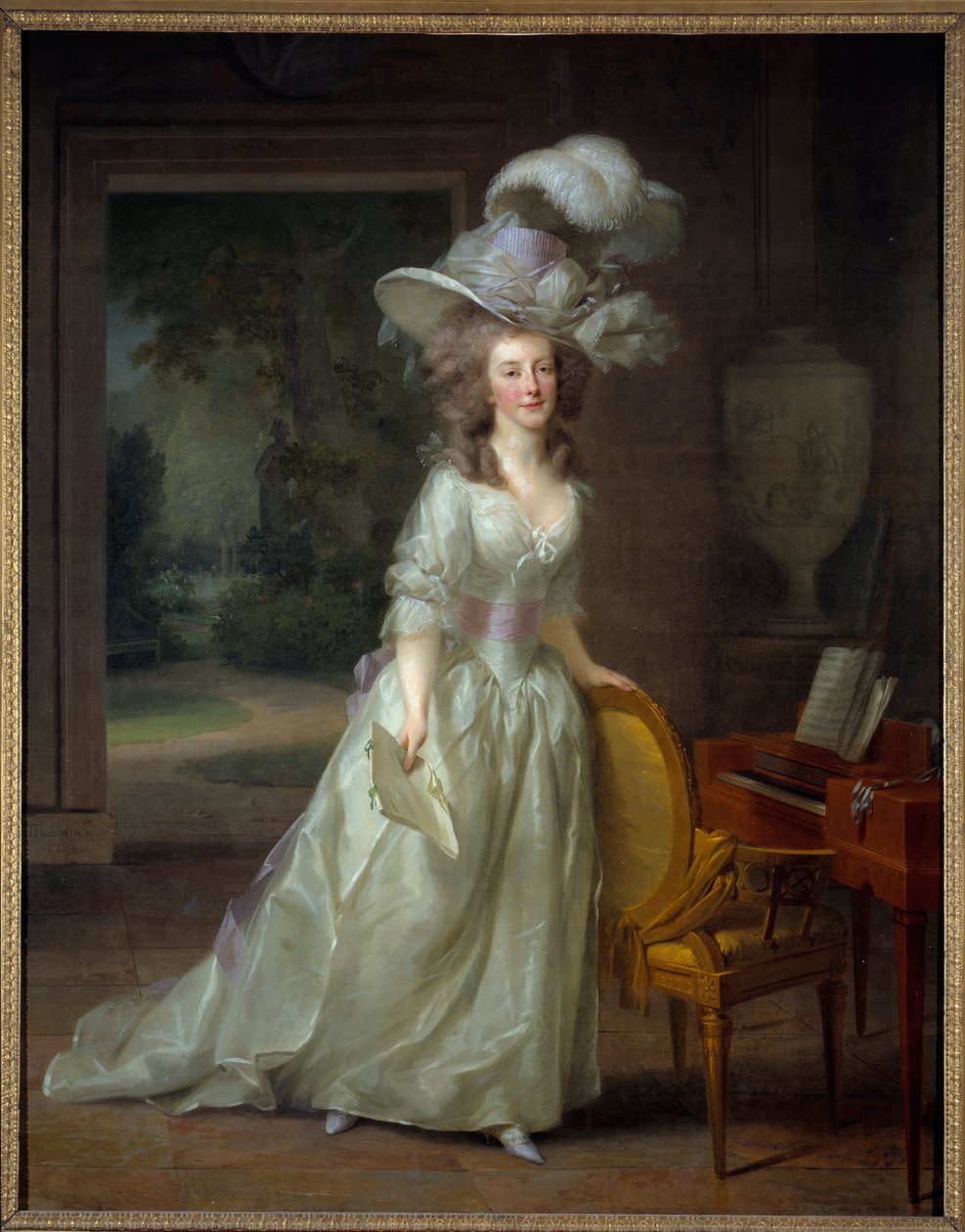 Muotokuva Frederique Louise Wilhelmine, Orange Nassaun prinsessa (1770-1819) Friedrich Tischbeinin (1750-1812) maalaus 1788 Su. 2,1x1,65 m Bordeaux, musee des Beaux Arts - Täyspitkä muotokuva prinsessa Frederica Louise Wilhelmina of Orangesta tekijältä Johann Friedrich August Tischbein