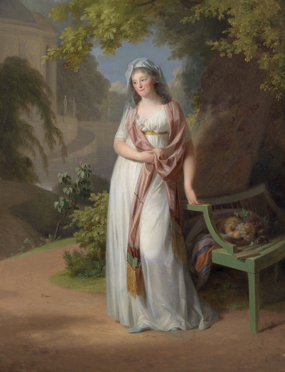 Margravie Luise von Anhalt-Dessau (Anhalt Dessau) (1750-1811) muotokuva (Louise de Brandenburg Schwedt) par Tischbein, Johann Friedrich August (1750-1812). Öljy kankaalle, koko: 94x72 tekijältä Johann Friedrich August Tischbein