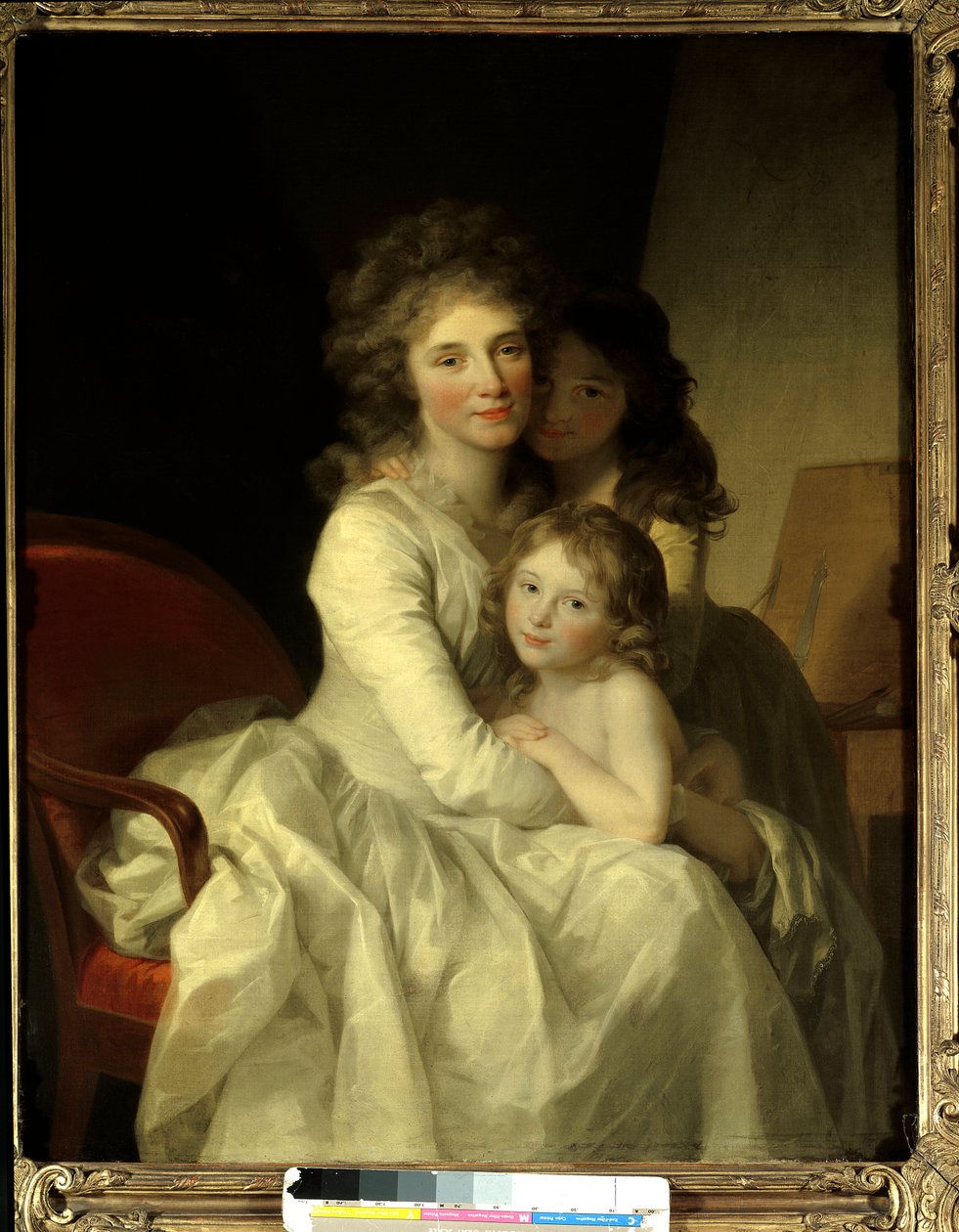 Sophie Muller ja hänen kaksi tytärtään Johann Friedrich August Tischbeinin (1750-1812) maalaus 1792 Pariisin ympäristössä, Koristetaiteen museo tekijältä Johann Friedrich August Tischbein
