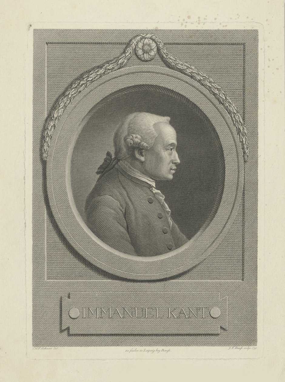 Immanuel Kantin muotokuva 1724-1804, 1791. tekijältä Johann Friedrich Bause