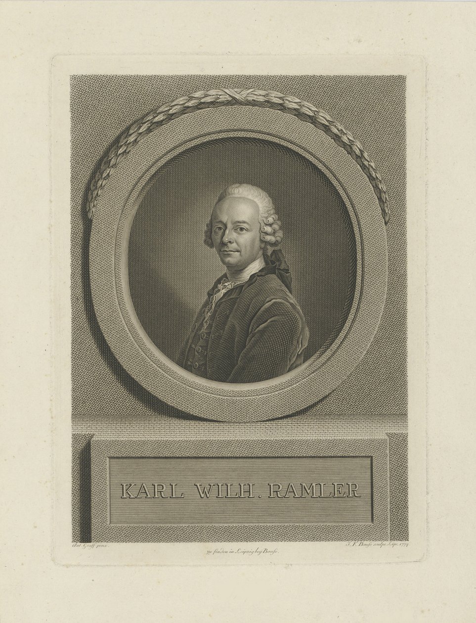 Karl Wilhelm Ramlerin muotokuva 1725-1798, 1774. tekijältä Johann Friedrich Bause