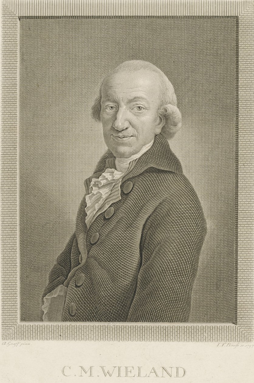 Runoilijan ja kirjailijan Christoph Martin Wielandin muotokuva 1733-1813, 1797. tekijältä Johann Friedrich Bause