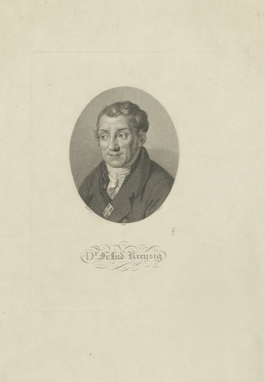 Friedrich Ludwig Kreysigin muotokuva 1770-1839, 1826. tekijältä Johann Friedrich Bolt