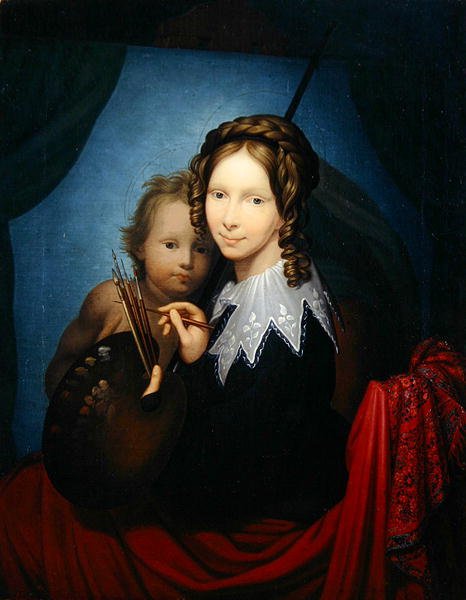 Perillinen-prinsessa Auguste, kopioi Sikstuksen Madonnan (öljy kankaalle) tekijältä Johann Friedrich Bury