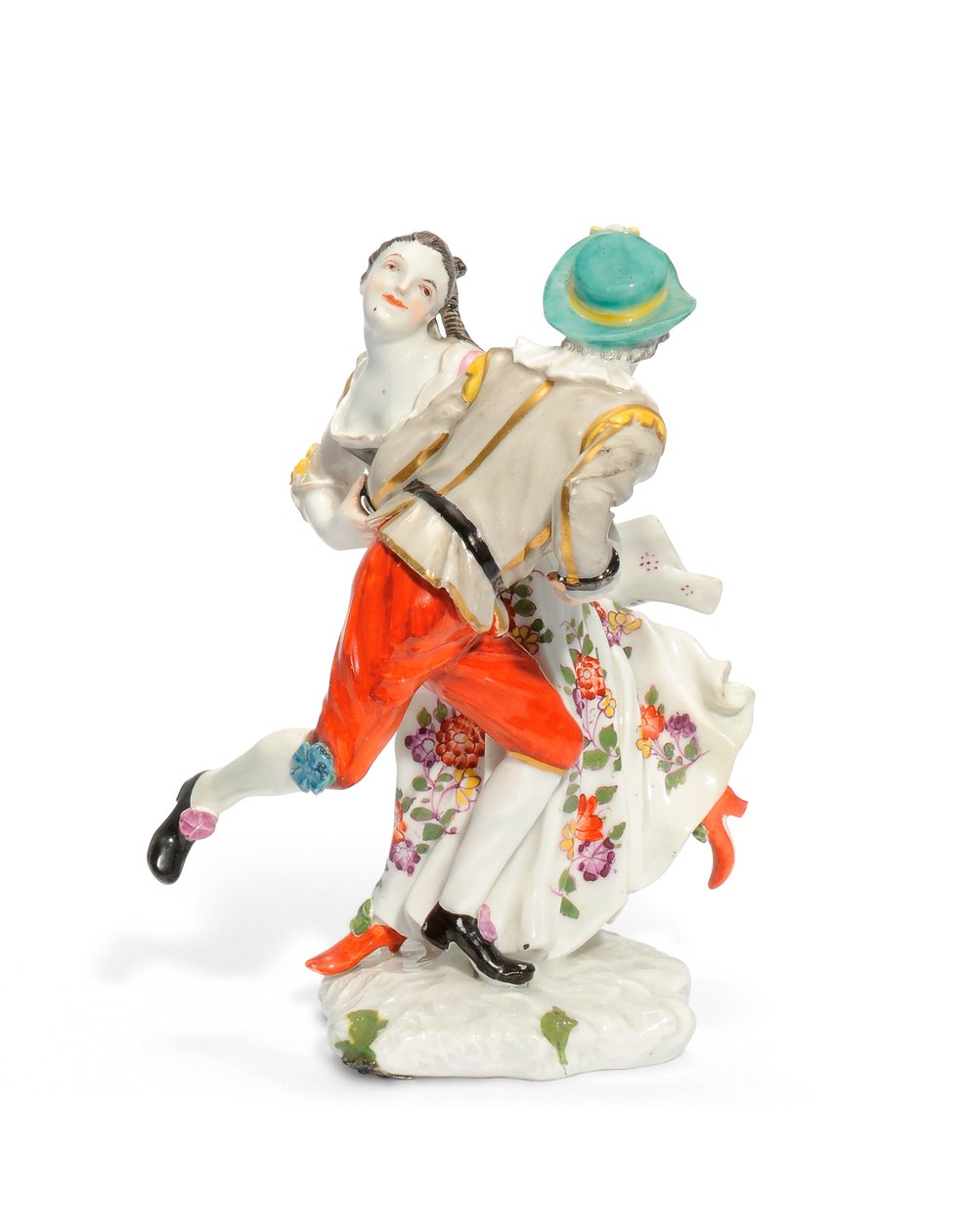 Meissen-ryhmä tirolilaisia tanssijoita, n. 1740 (posliini) tekijältä Johann Friedrich Eberlein