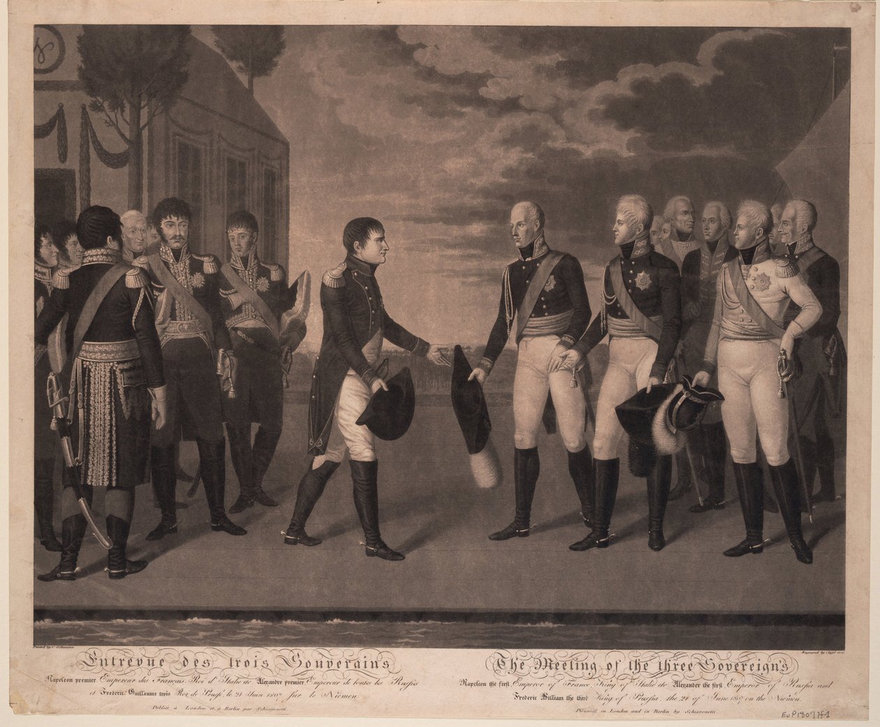 Kolmen hallitsijan kokous Tilsitissä heinäkuussa 1807 1808 tekijältä Johann Friedrich Jügel