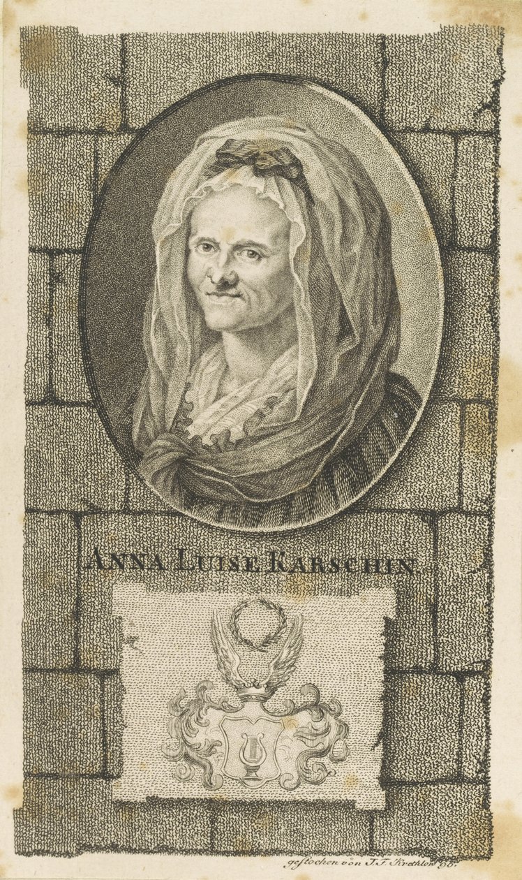 Anna Louisa Karschin muotokuva 1722-1791, 1796. tekijältä Johann Friedrich Krethlow