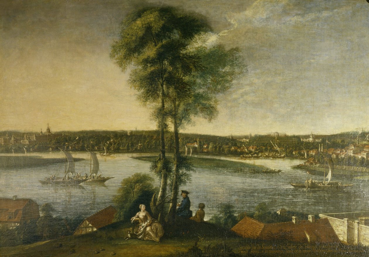 Potsdam, Sanssoucin palatsin puisto Brauhausbergiltä käsin tekijältä Johann Friedrich Meyer