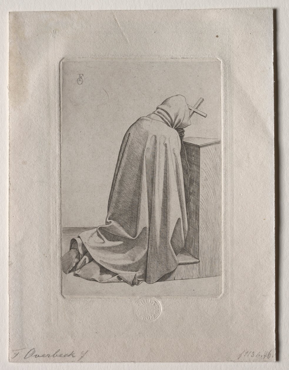 Rukoileva munkki, 1826. tekijältä Johann Friedrich Overbeck