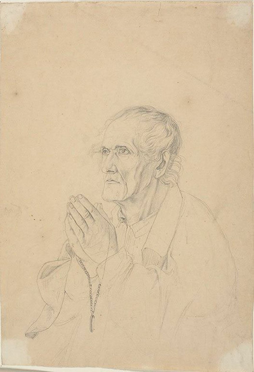Vanha mies rukoilee tekijältä Johann Friedrich Overbeck