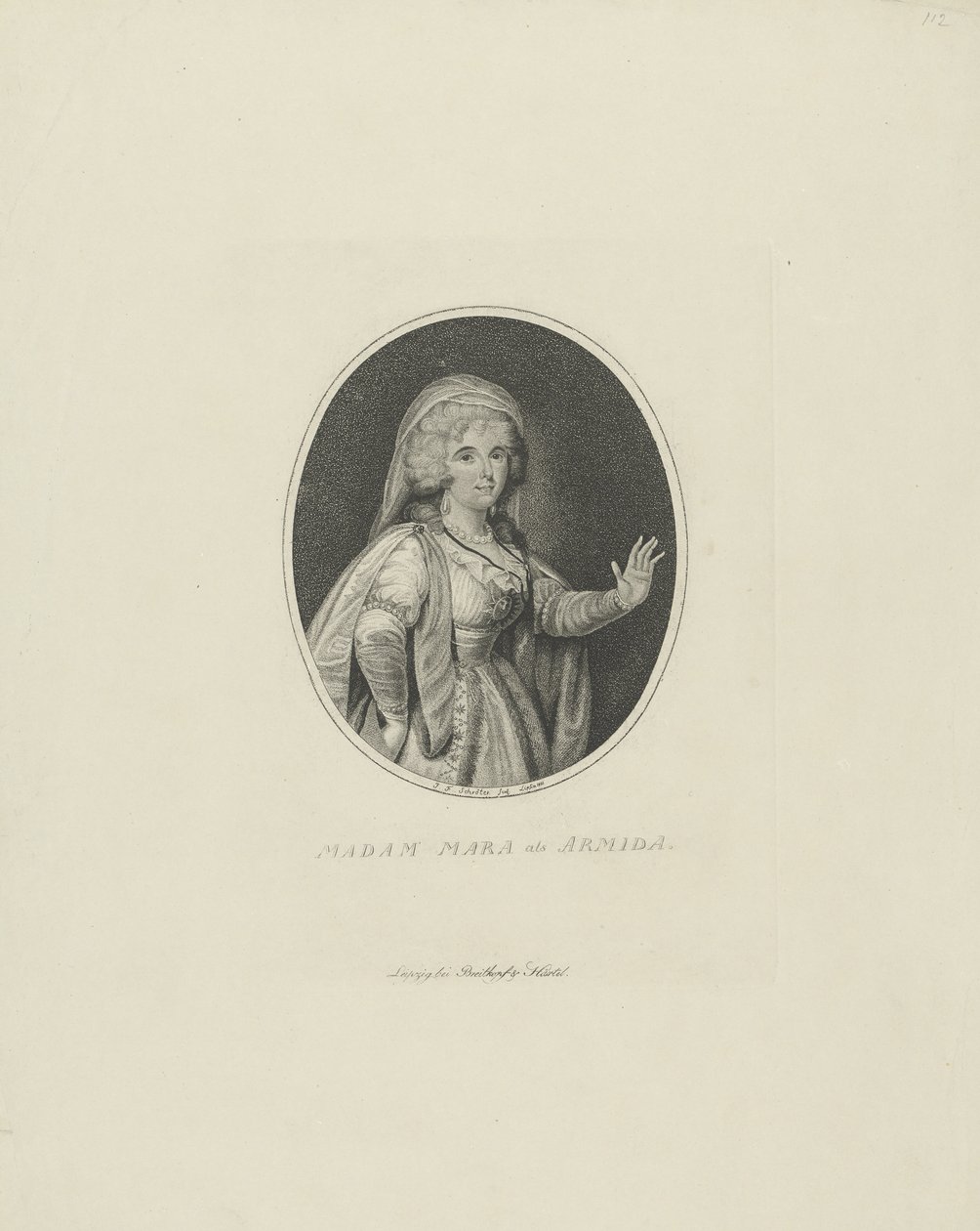 Gertrud Elisabeth Mara, os. Schmeling 1749-1833 Armidana, 1801. tekijältä Johann Friedrich Schröter