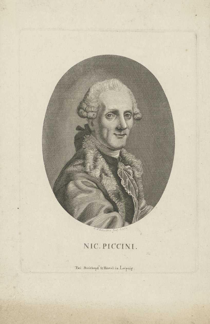 Säveltäjä Niccolò Piccinnin muotokuva 1728-1800, n. 1790. tekijältä Johann Friedrich Schröter