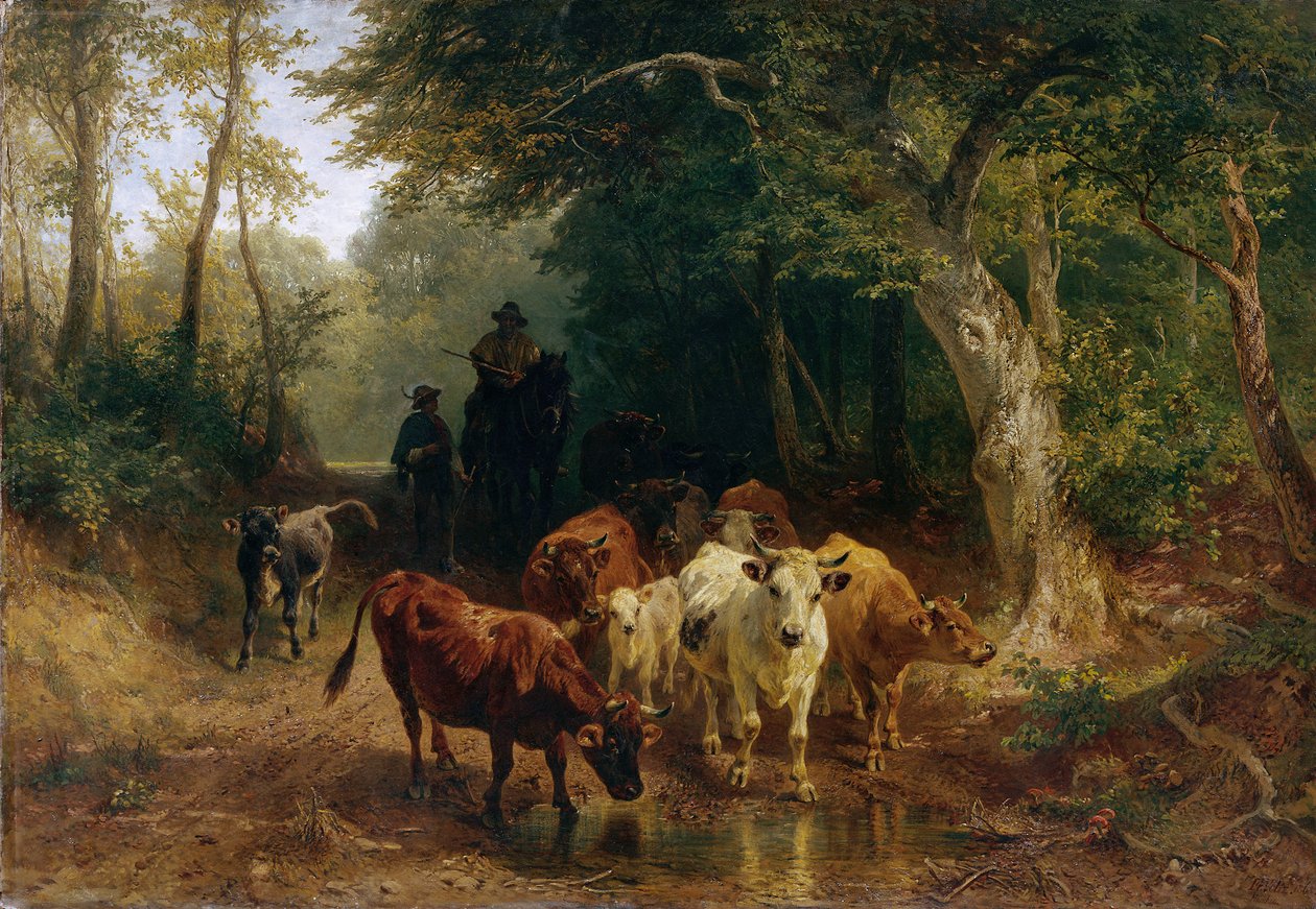 Nautakarjan paluu syksyllä tekijältä Johann Friedrich Voltz