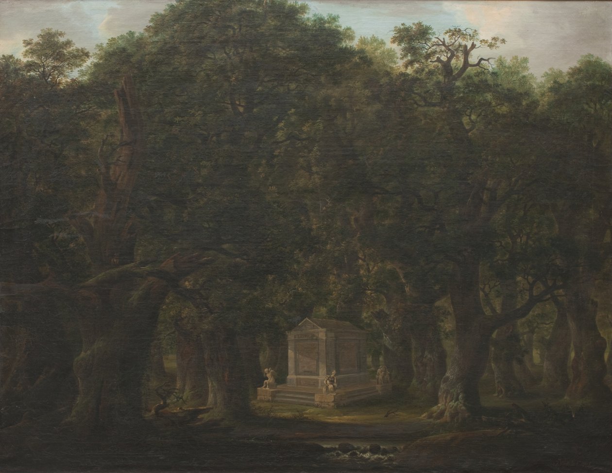 Muistomerkki tammimetsässä tekijältä Johann Friedrich Weitsch