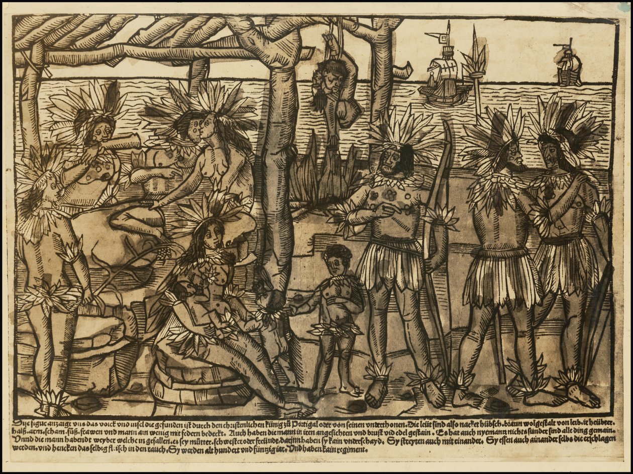 Johann Froschauerin 1500-luvun kuvitus intiaaneista. tekijältä Johann Froschauer