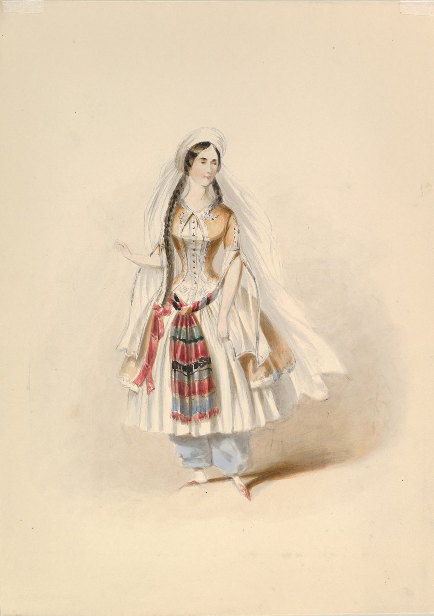 W.A. Mozartin pukututkimus blondille sieppauksessa Seragliosta. 1830-50. tekijältä Johann Georg Christoph Fries