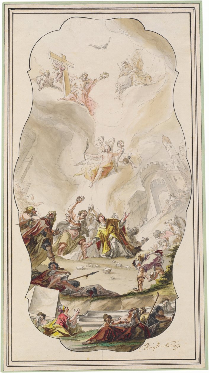 Pyhän Stefanoksen kivittäminen tekijältä Johann Georg Dieffenbrunner