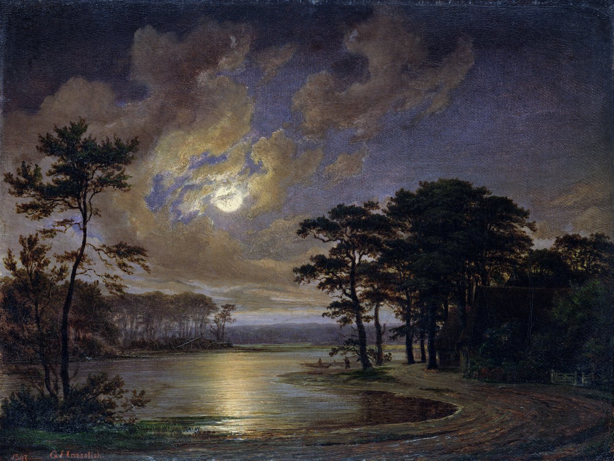 Holsteininmeri - Kuutamo, 1847 tekijältä Johann Georg Haeselich