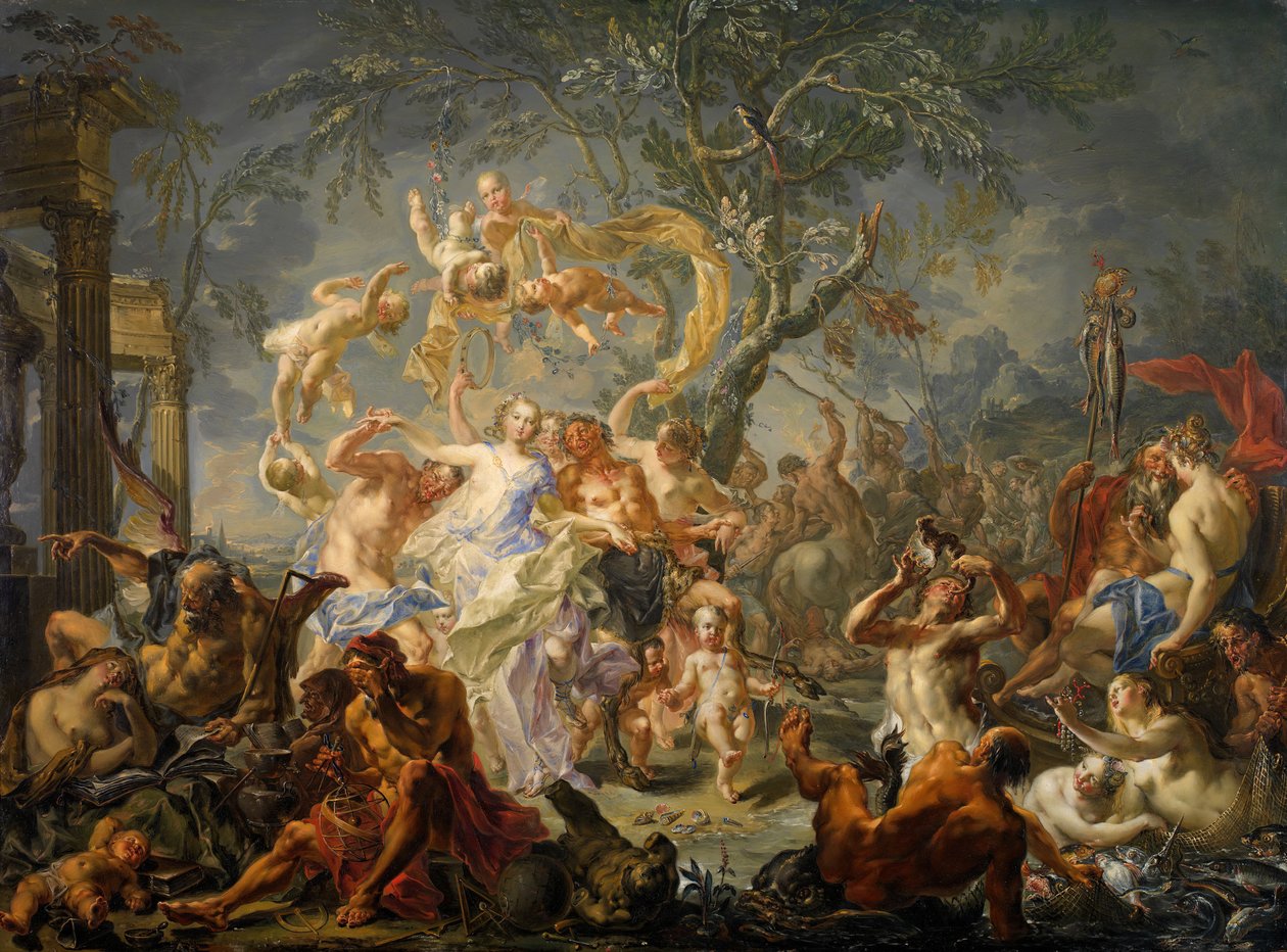 Väärinkäytöksen allegoria, 1720-61. tekijältä Johann Georg Platzer