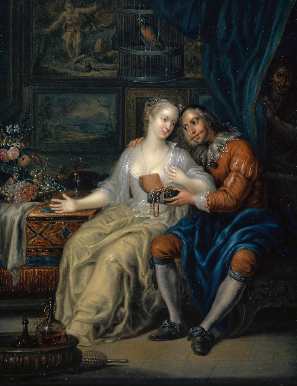 Pariskunta Matchmakerin kanssa, c. 1750. tekijältä Johann Georg Platzer