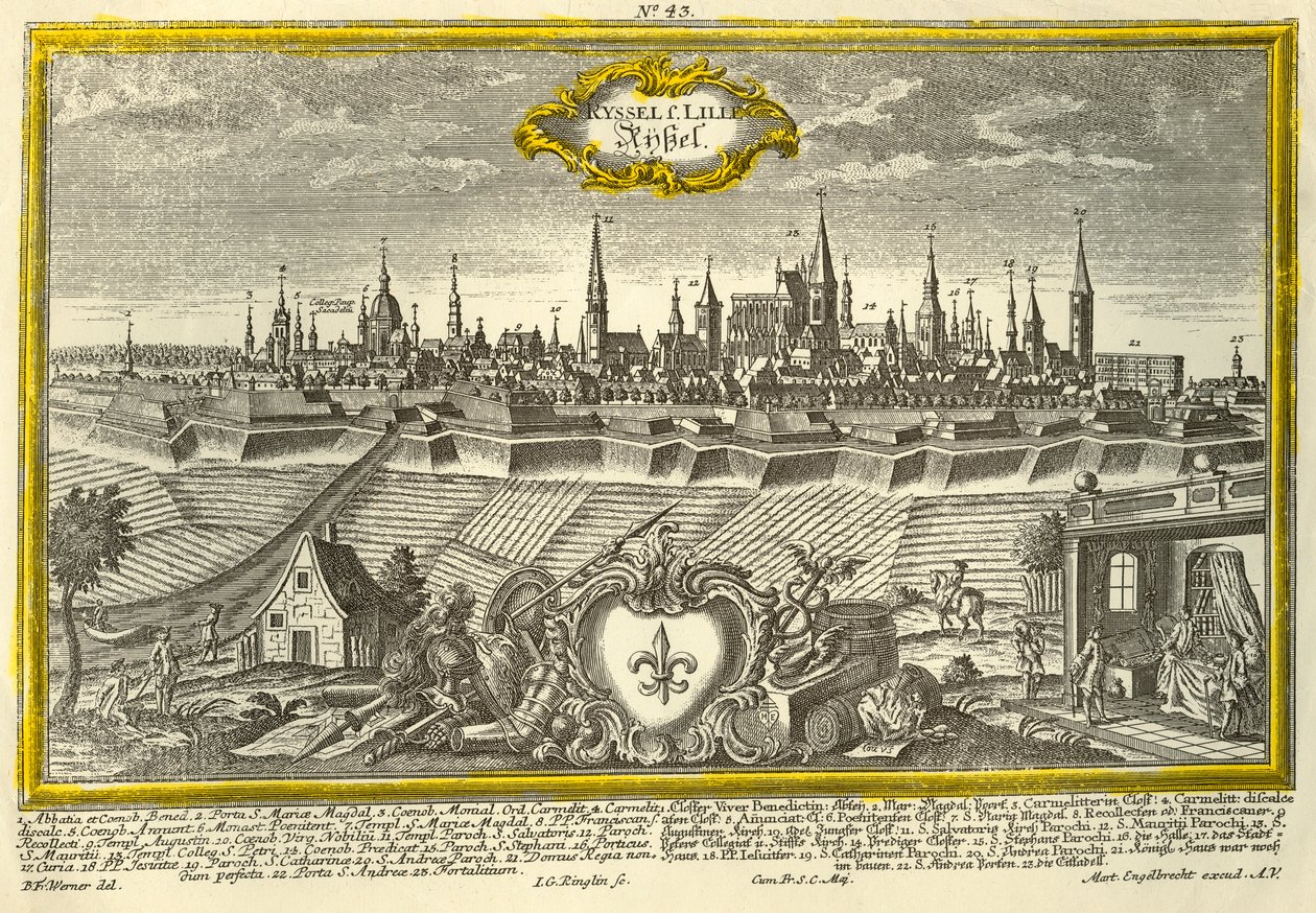 Lille, c1740. tekijältä Johann Georg Ringlin