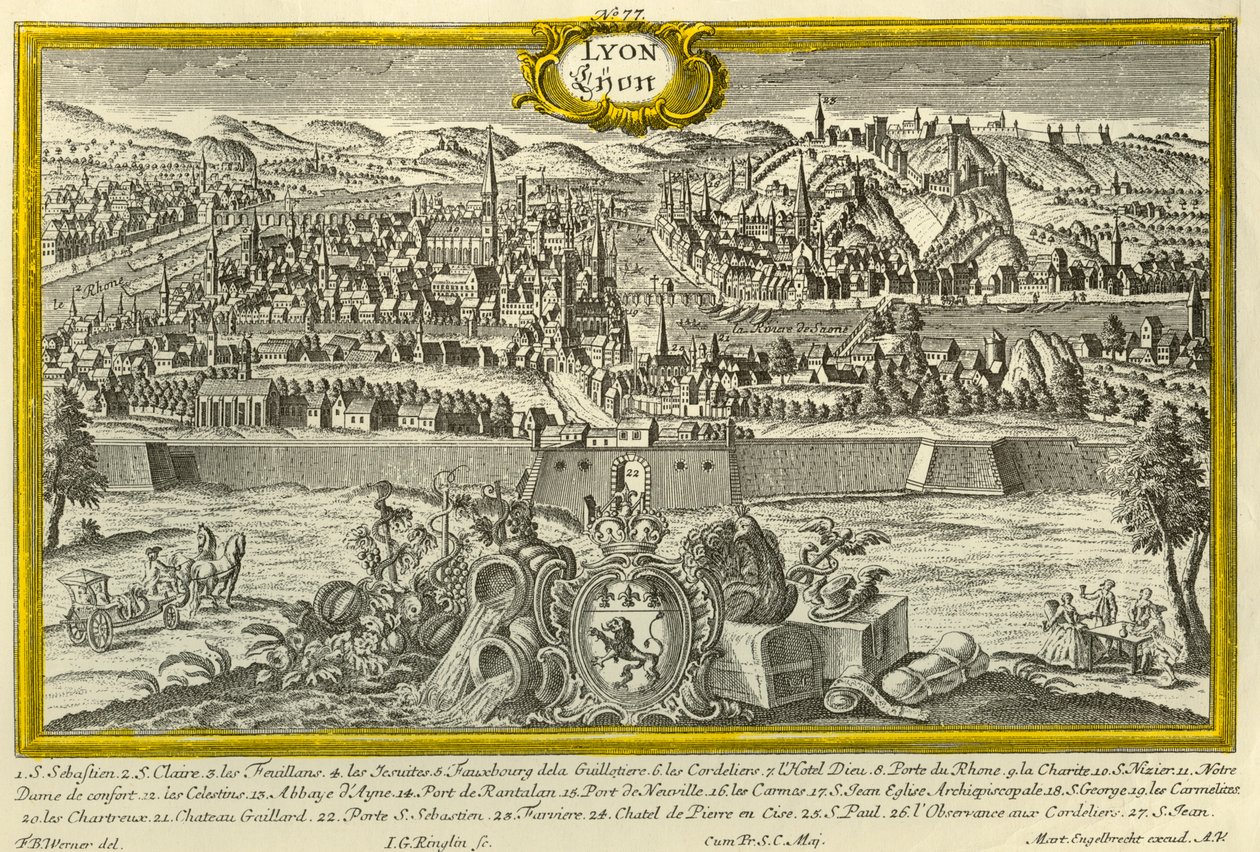 Lyon, c1740. tekijältä Johann Georg Ringlin
