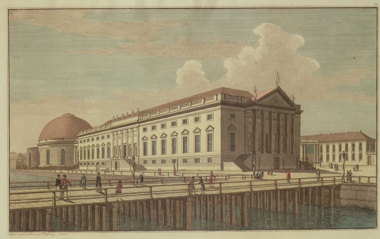Näkymä Berliinin oopperatalolle, 1773 tekijältä Johann Georg Rosenberg