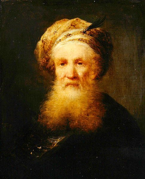 Itämaisen miehen pää, n. 1759-62 (öljy puulle) tekijältä Johann Georg Trautmann