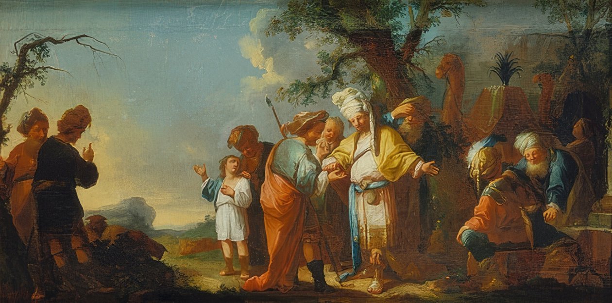 Joosef myydään midianilaisille. Noin 1759/63 tekijältä Johann Georg Trautmann