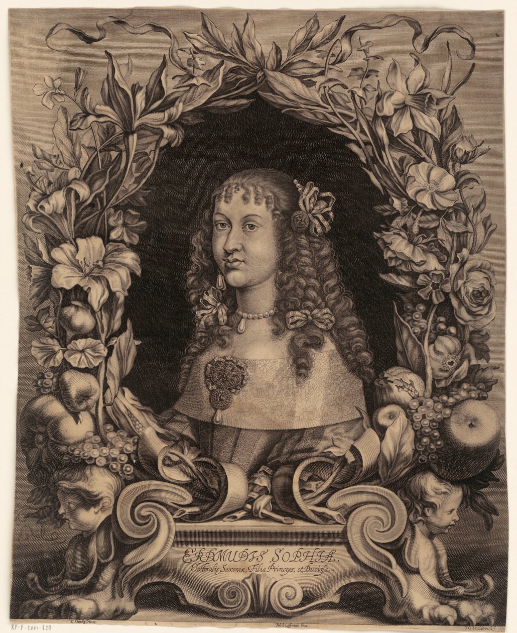 Brandenburg-Bayreuthin markkreivikunnan Erdmuthe Sophian muotokuva tekijältä Johann Georg Waldreich