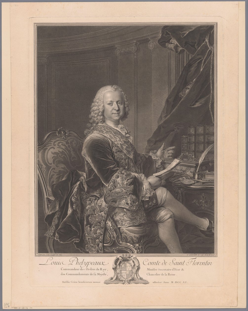 Louis Phélypeaux de Saint-Florentinin muotokuva tekijältä Johann Georg Wille