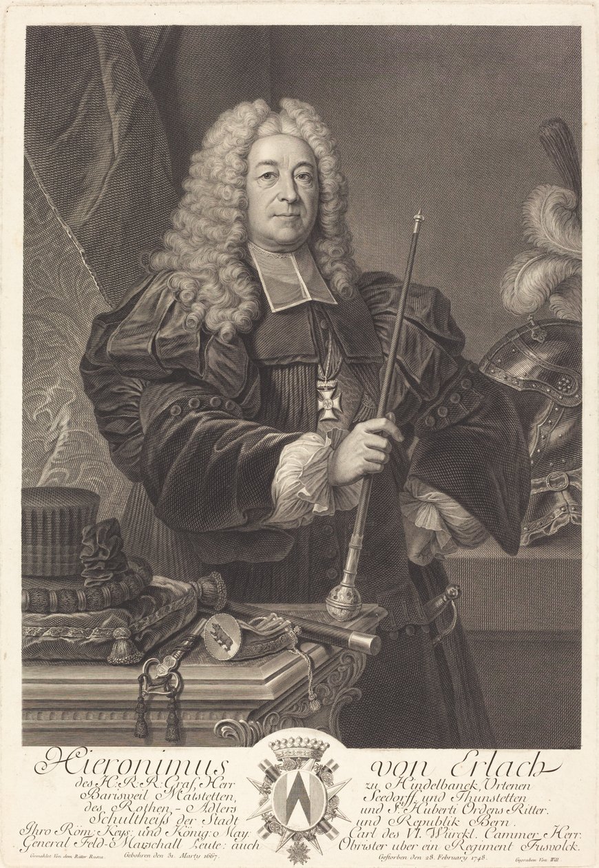 Johannes Erlachin tekijältä Johann Georg Wille after Carlo Francesco Rusca, Cavalier