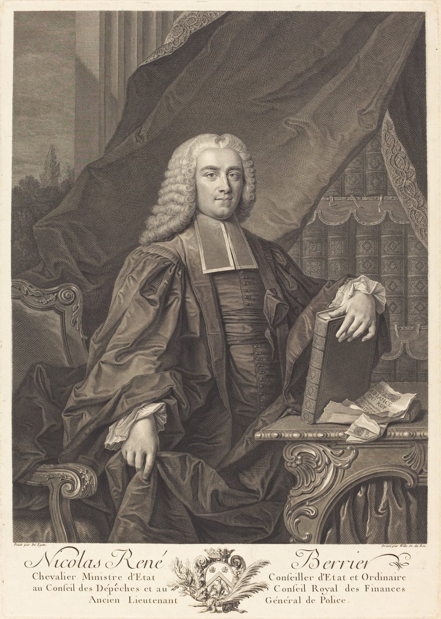 Nicolas Rene Berryer tekijältä Johann Georg Wille after Jean François Delyen