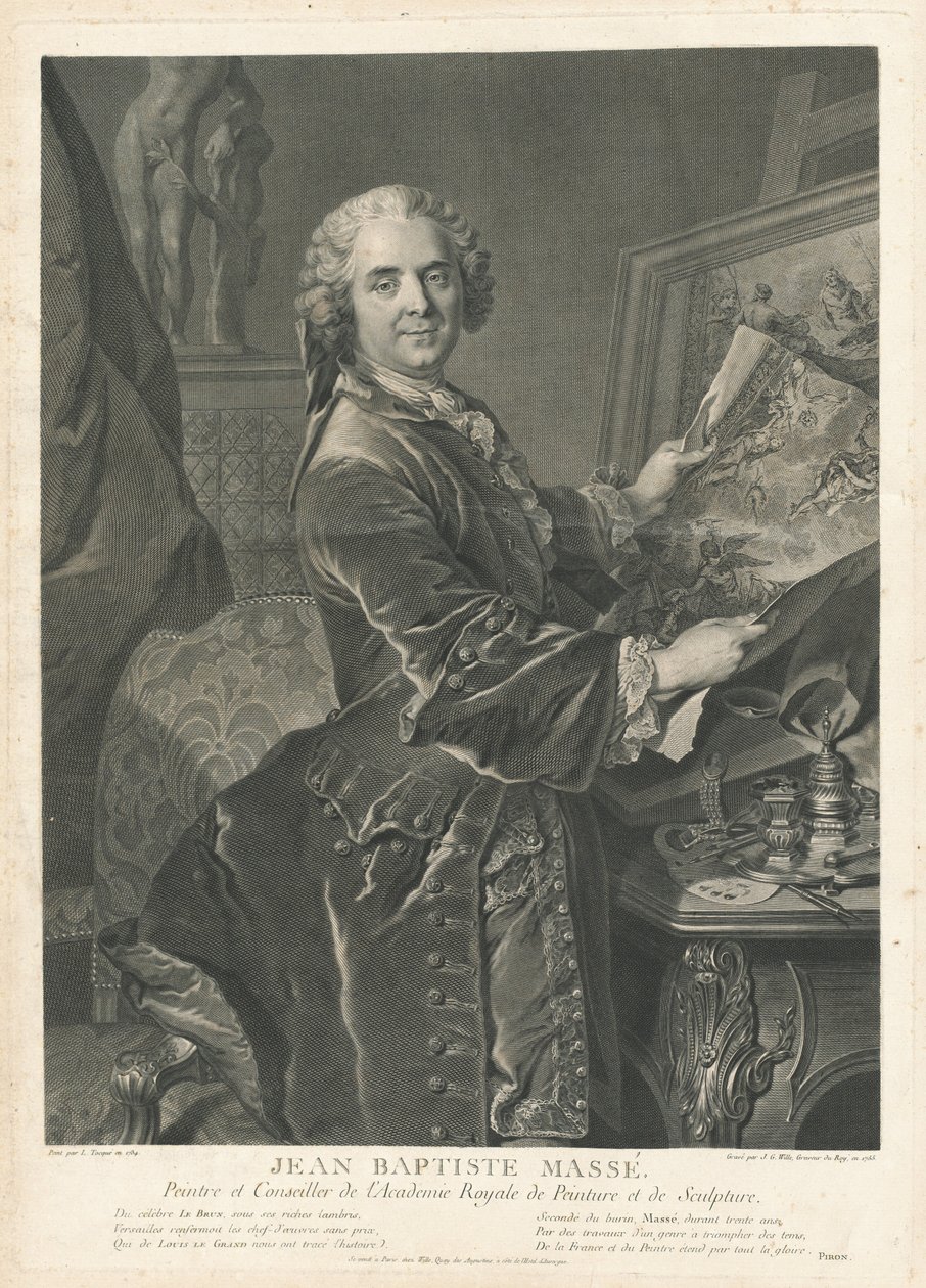 Jean Baptiste Masse tekijältä Johann Georg Wille after Louis Tocqué