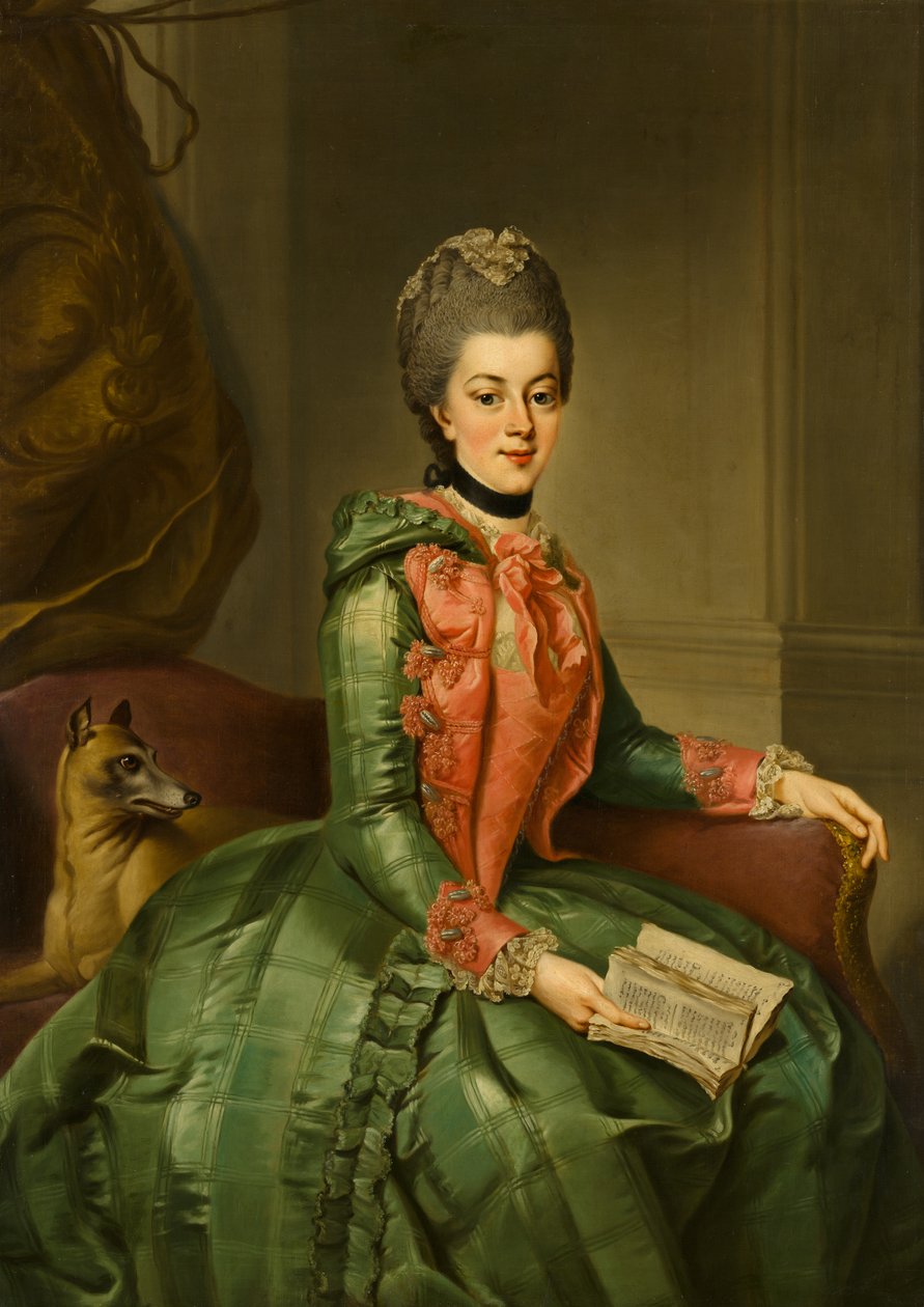 Prinsessa Frederika Sophia Wilhelminan (1751-1820, n. 1768-1769) muotokuva tekijältä Johann Georg Ziesenis